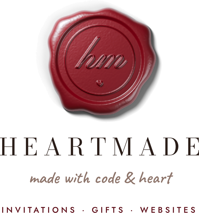 Heartmade · made with code & heart · invitations, gifts, websites